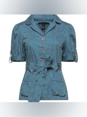 Marc by Marc Jacobs Short Sleeve Floral Belted Cotton Jacket